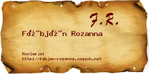 Fábján Rozanna névjegykártya