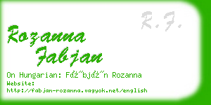rozanna fabjan business card